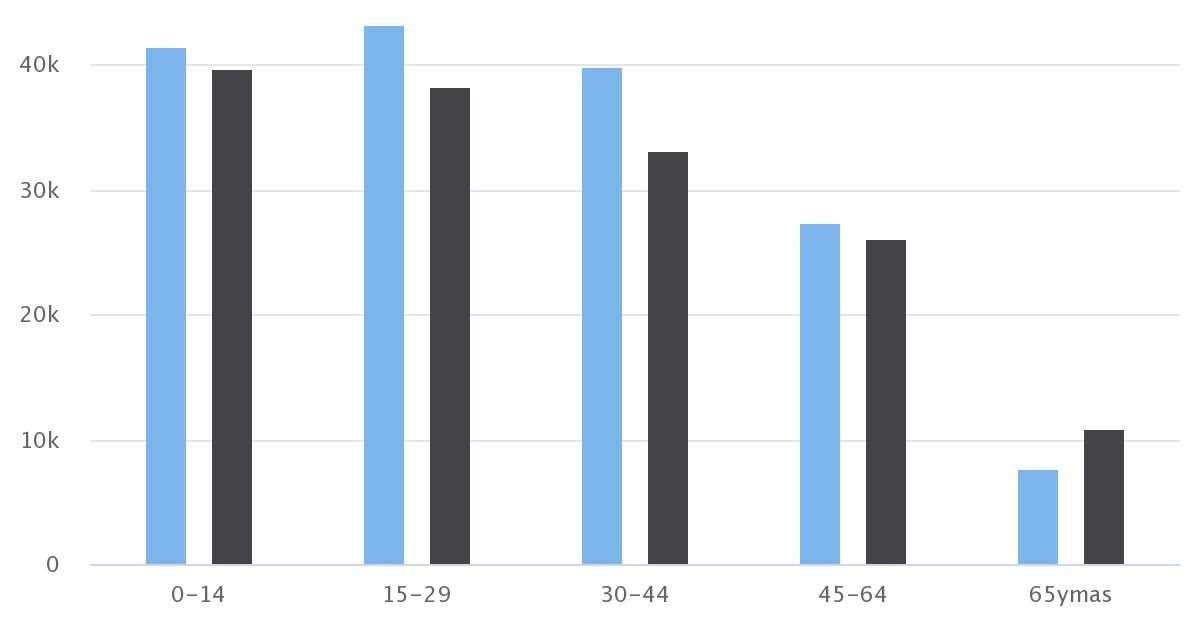 Demografía Antofagasta 2002 Sexo/Edad