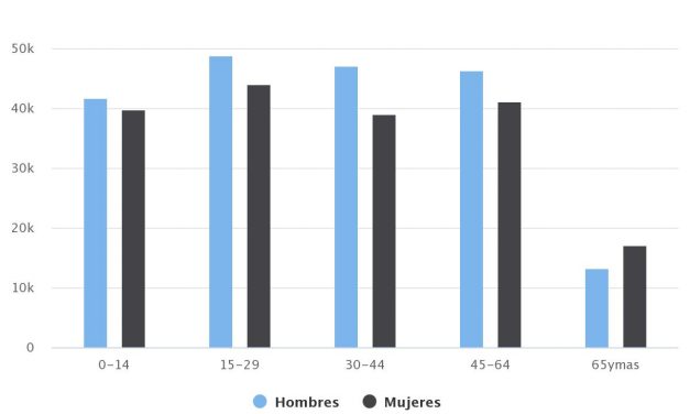 Demografía Antofagasta 2015 Sexo/Edad