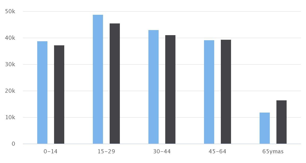 Demografía Antofagasta 2017 Sexo/Edad