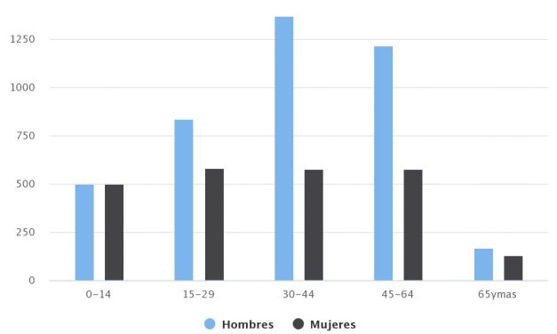 Demografía María Elena 2017 Sexo/Edad
