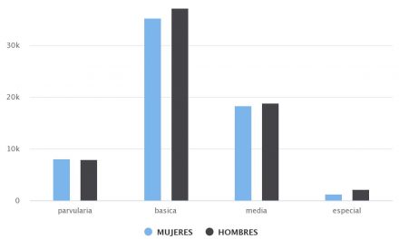 Comparación Matrículas Establecimientos por Género por Nivel de Enseñanza Región de Antofagasta 2014