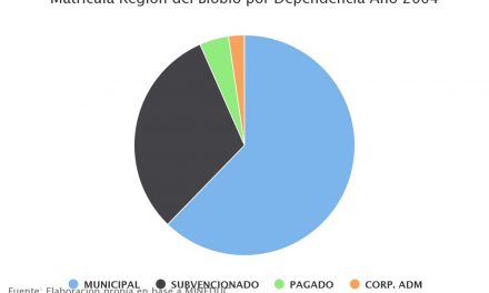 Matrícula Región del Biobío por Dependencia Año 2004